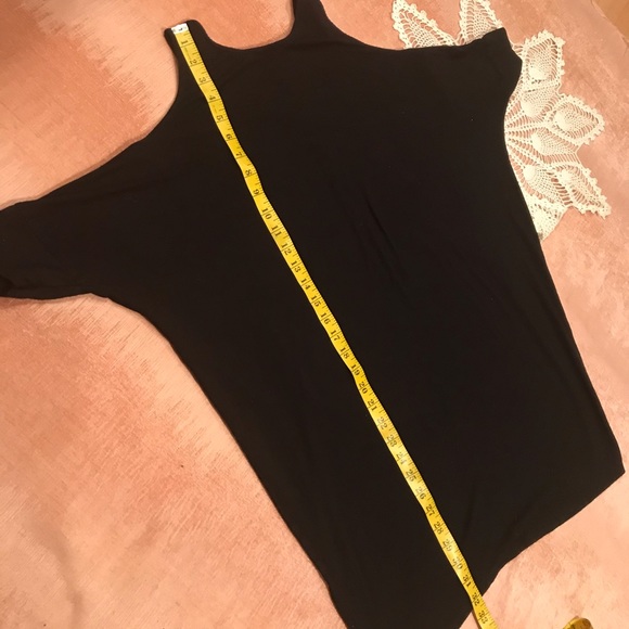 Cut out shoulder black jersey dress size s - Picture 5 of 6